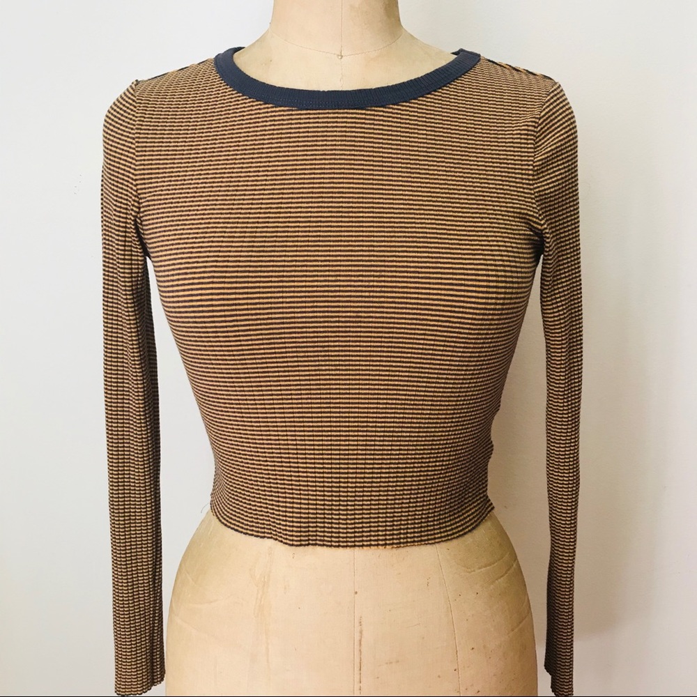 UO SILENCE & NOISE long sleeved stripe crop top M
